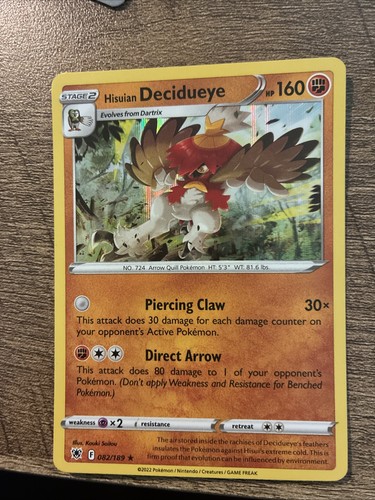 Hisuian Decidueye 082/189 Holo Rare Astral Radiance Pokemon