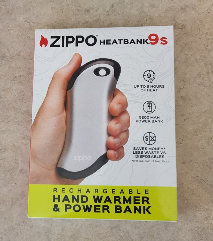 Zippo HeatBank 9s Rechargeable Hand Warmer & Power Bank, 5200 mAh, 9 hrs, SILVER