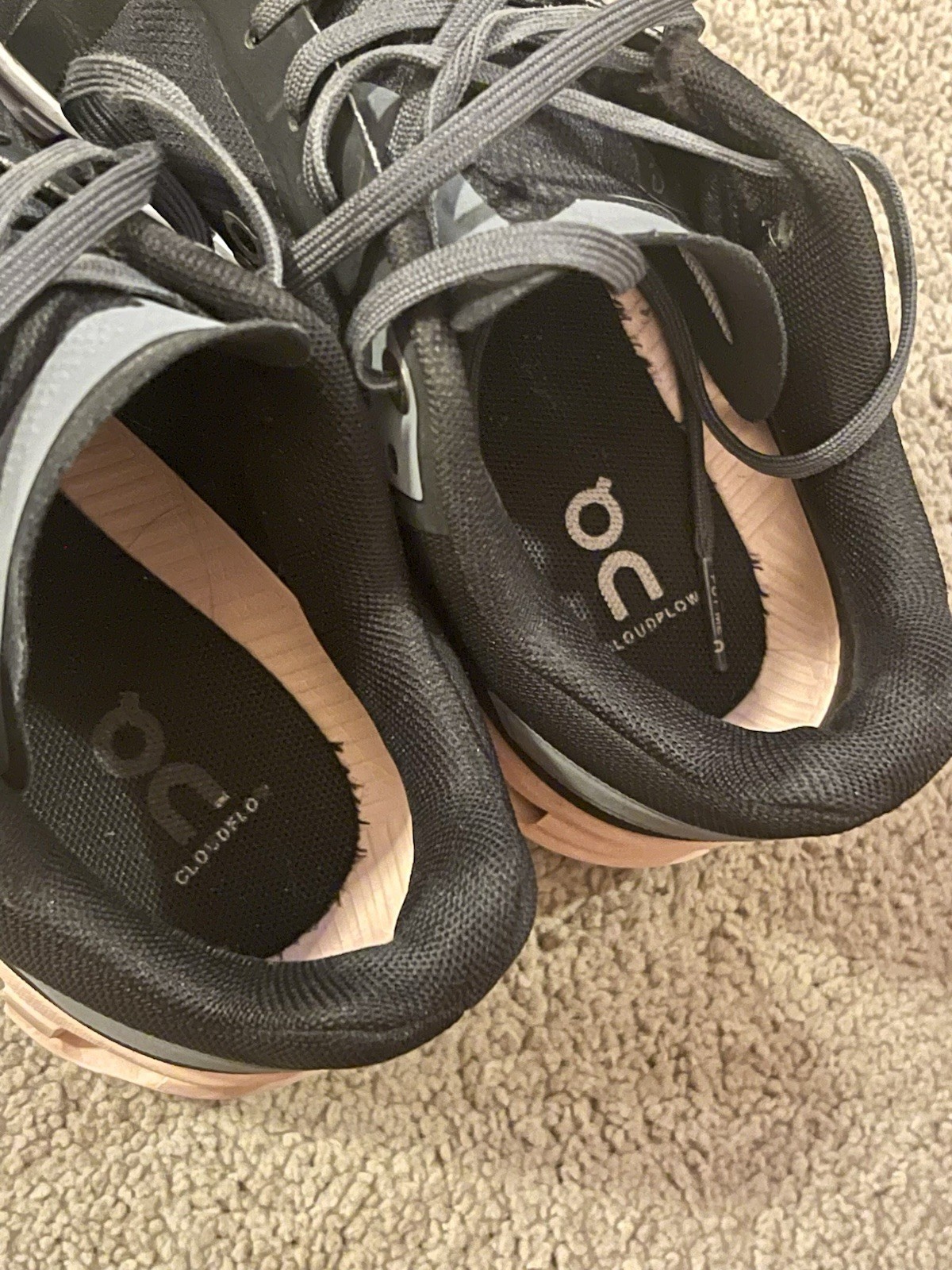 On CloudFlow Shoes Women’s Size 8 Running Rock Rose Gray Pink White Cloud