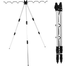Angelrute Stützständer Angelrutenhalter Dreibeinstativ Aluminium Schwarz