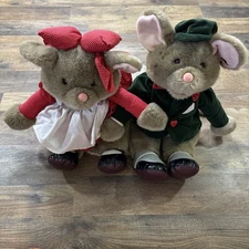 Vintage City Mouse & Country Mouse Plush Stuffed Animals 20” Commonwealth 1993