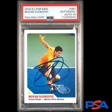 Novak Djokovic 2010 Sports Illustrated For Kids Auto PSA 10 Autograph Tennis 