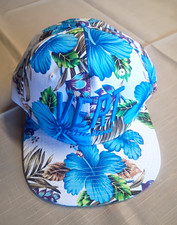 Mens Hawaiian Floral Baseball Cap White Blue ...