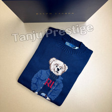 POLO RALPH LAUREN Polo Bear Cotton Linen Sweater Trendy Fancy Men s Large