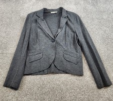CAbi Women  s 10 Gray Blazer Pockets Style 616 Single Button Closure