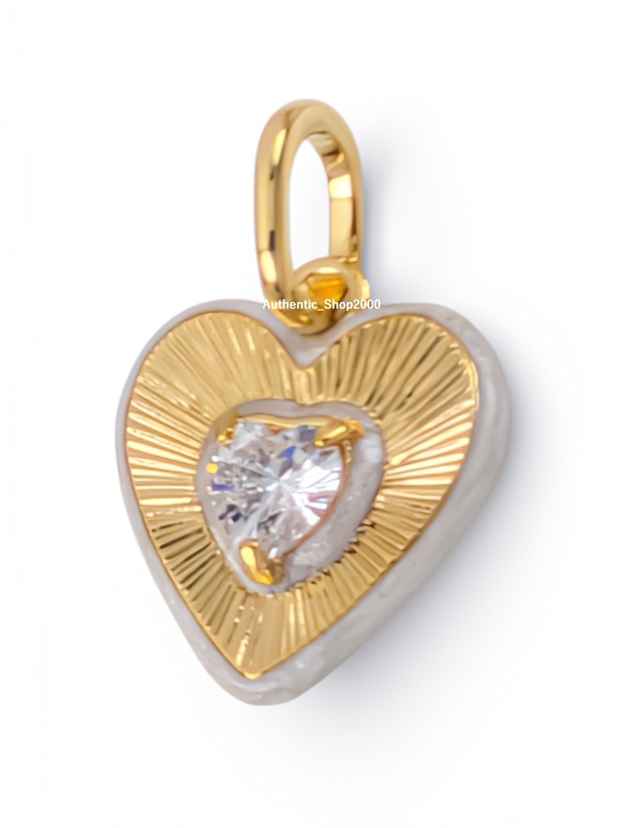 New 100% Authentic PANDORA 14k Gold Glow with Love White Heart