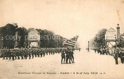 Paris American Troops in parade American Red Cross