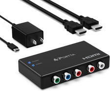 Component to HDMI Converter with HDMI Cable, RGB 5 RCA Ypbpr to Video