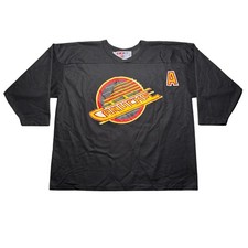 Vtg 90s CCM Maska Vancouver Canucks Pavel Bure 96 Jersey Black XL Flying Skate