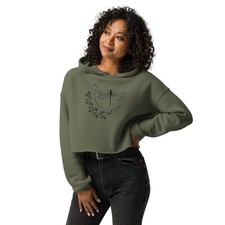 Floral moon women Crop Hoodie