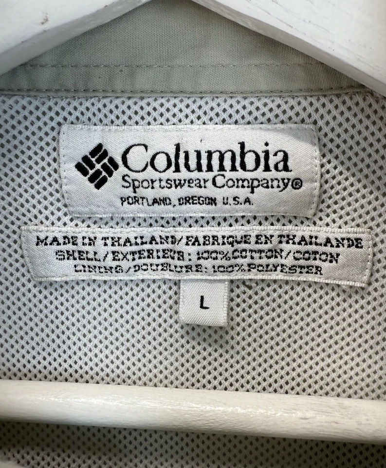 Columbia Hombres Grande PFG Equipo de Pesca Safari Exterior Ligero Utilitario Camisa Foto 3 de 4