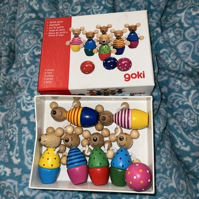 Goki Bowling Game Speedy Mice Wooden Bowling Game Kids Bowling Game