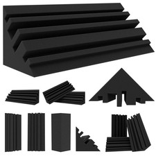 Bass Traps - 12 Pcs 4 X 4 X 12 Inches Dense Thick Studio Bass Foam Corner, Ac...