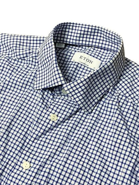 Men Eton Shirt White Cotton 40 /L / 48 #1YSD