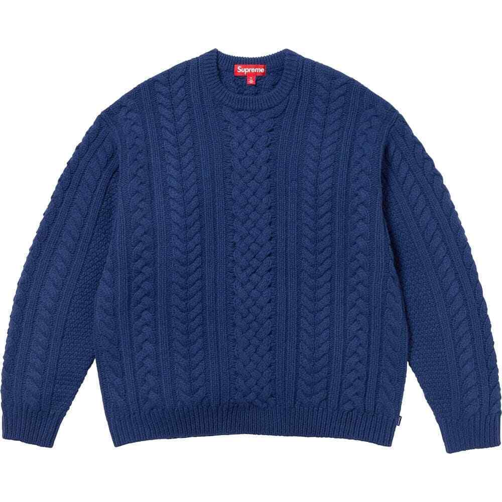 Supreme Applique Cable Knit Sweater 4colors FW23 Size S-XXL Supreme Applique Cable Knit Sweater 4colors FW23 Size S-XXL