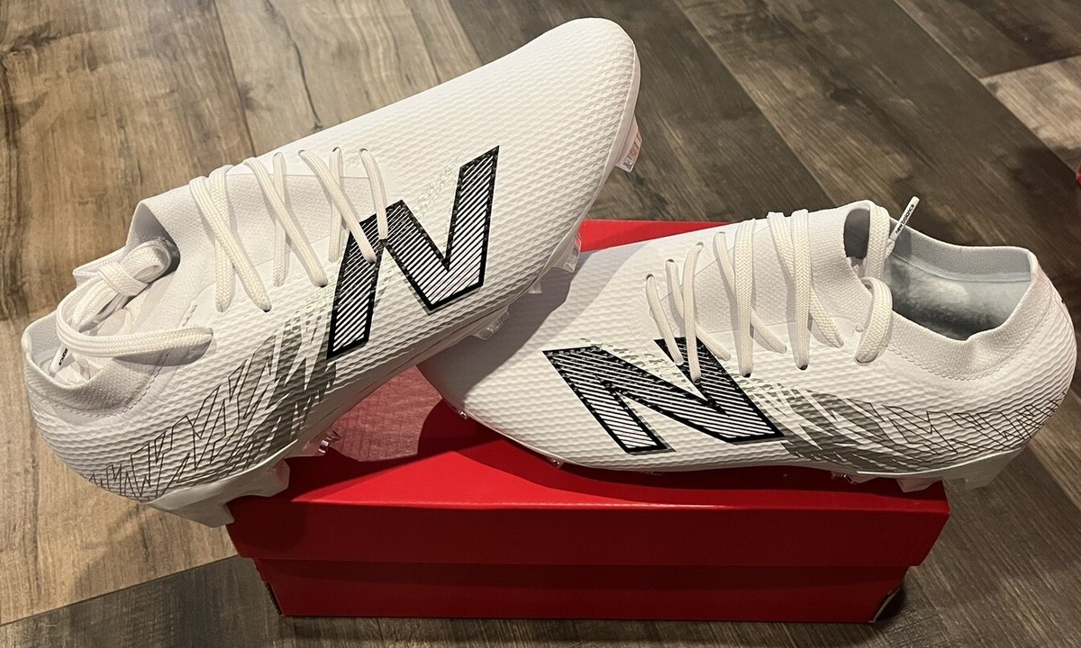 New Balance Furon Team FG V8 Soccer Cleats White Grey Sample
