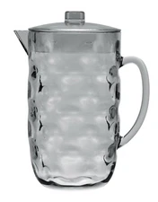 QG Clear Light Grey BPA Free Acrylic Plastic Pitcher with Lid 80 oz / 2.5 Quart