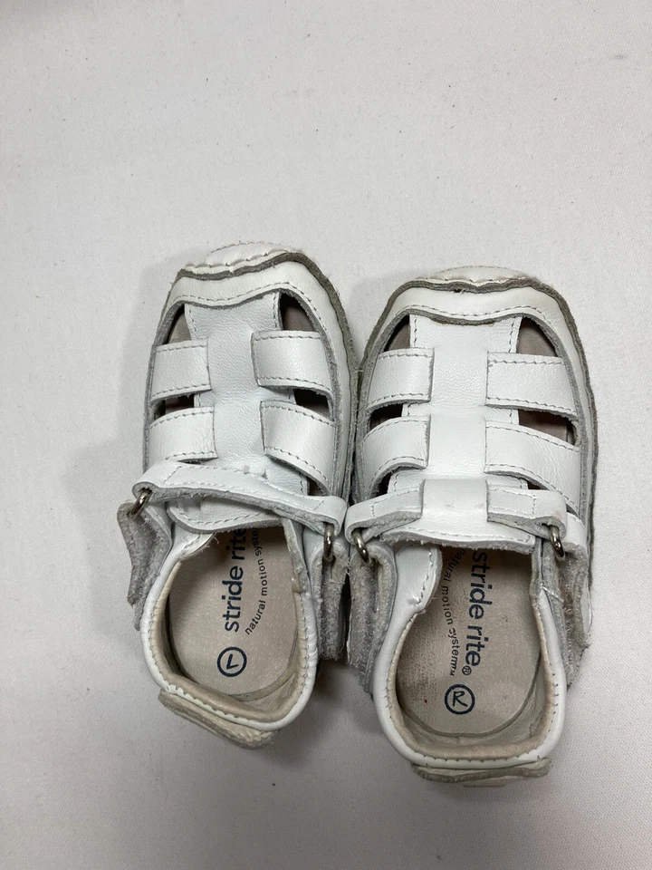 Stride Rite Blanco Pescador Bebé Niña Sandalia Talla 7 Movimiento Natural Foto 3 de 4