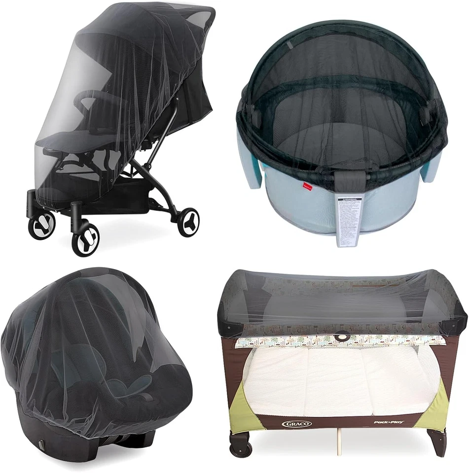 Baby Mosquito Net for Stroller/Bassinets/Cradles/Playards 4 Colors Opt Reusable - Image 3 of 4
