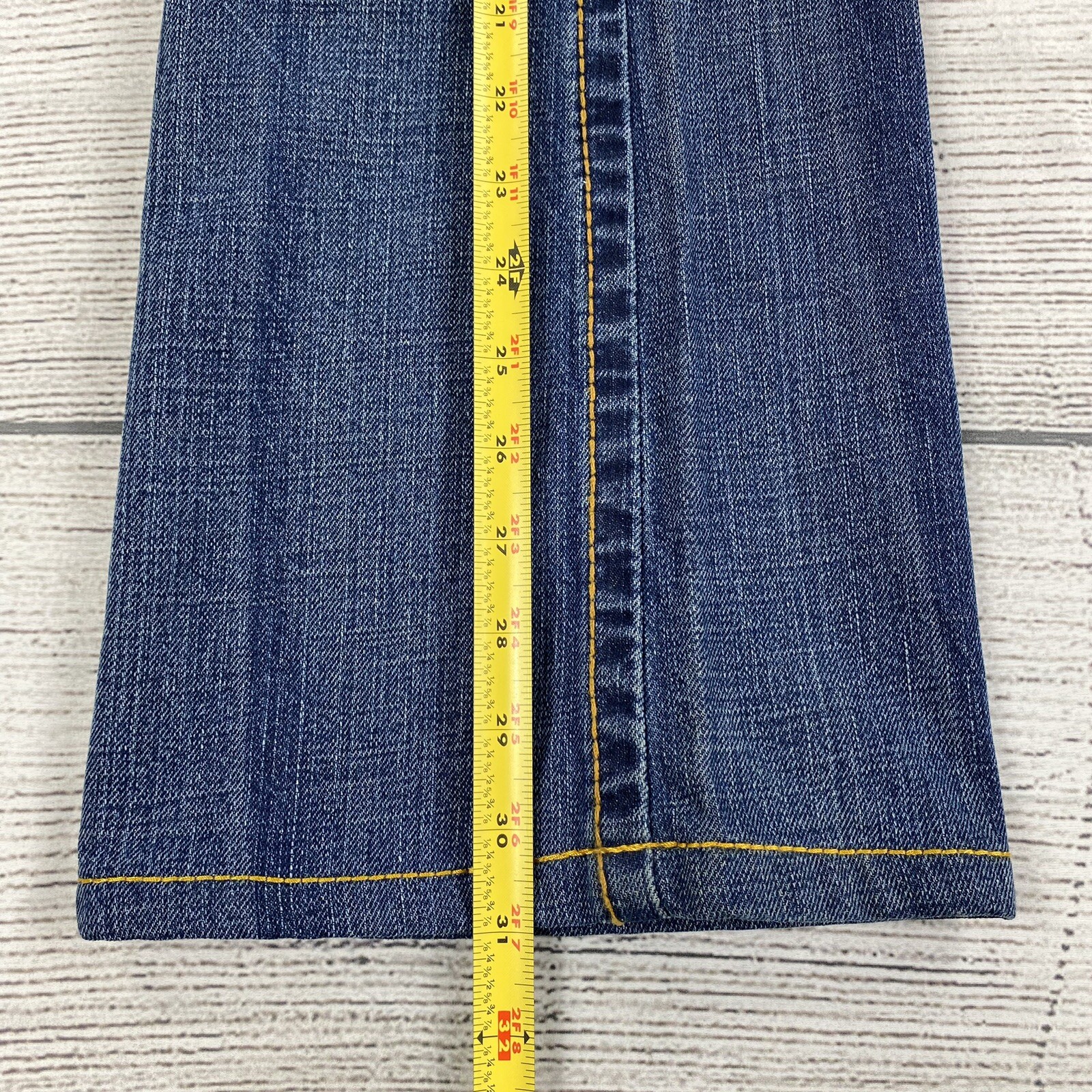 True Religion Vintage Heritage Jeans Women Size 26 Denim Pants Suspender Buttons thumbnail 13