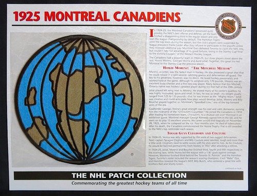 1925 MONTREAL CANADIENS Willabee Ward NHL THROWBACK HOCKEY TEAM LOGO PATCH Card - Picture 1 of 2