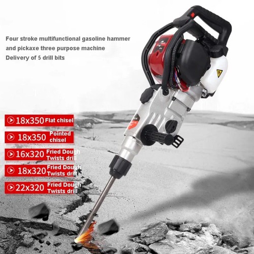 Four-Stroke Gasoline Driller Impact Drill Concrete Rock Electric Hammer - Picture 5 of 8