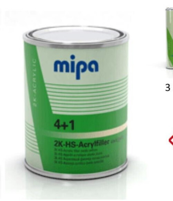 Mipa 4+1 Füller - dunkelgrau mit Härter H 5 Autolack (SET) 4 l