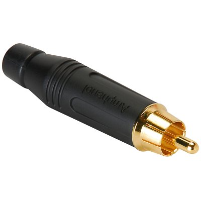 Amphenol - ACPR-BLK - Diecast RCA Connector Black with Gold Contacts - Black