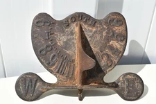 RARE 19 CENTURY ANTIQUE CAST IRON NAUTICAL WHALE TAIL SUN DIAL/SUNDIAL