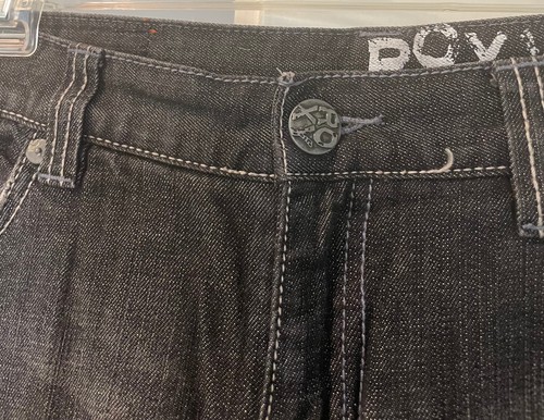 Roxy Black Denim Jeans Size 7 Sunset Beach Flare Fit Pre-Owned - Picture 2 of 5