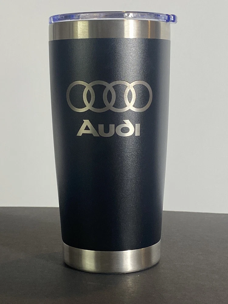 Tumbler 20oz AUDI Logo Laser Engraver  Stainless Steel Free Shipping