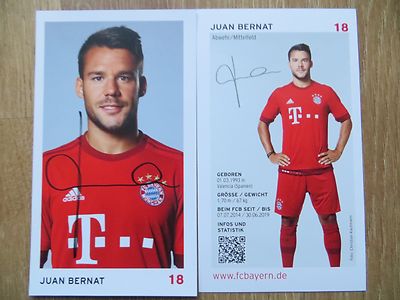 Handsignierte AK Autogrammkarte *JUAN BERNAT* FC Bayern München 15/16 2015/2016