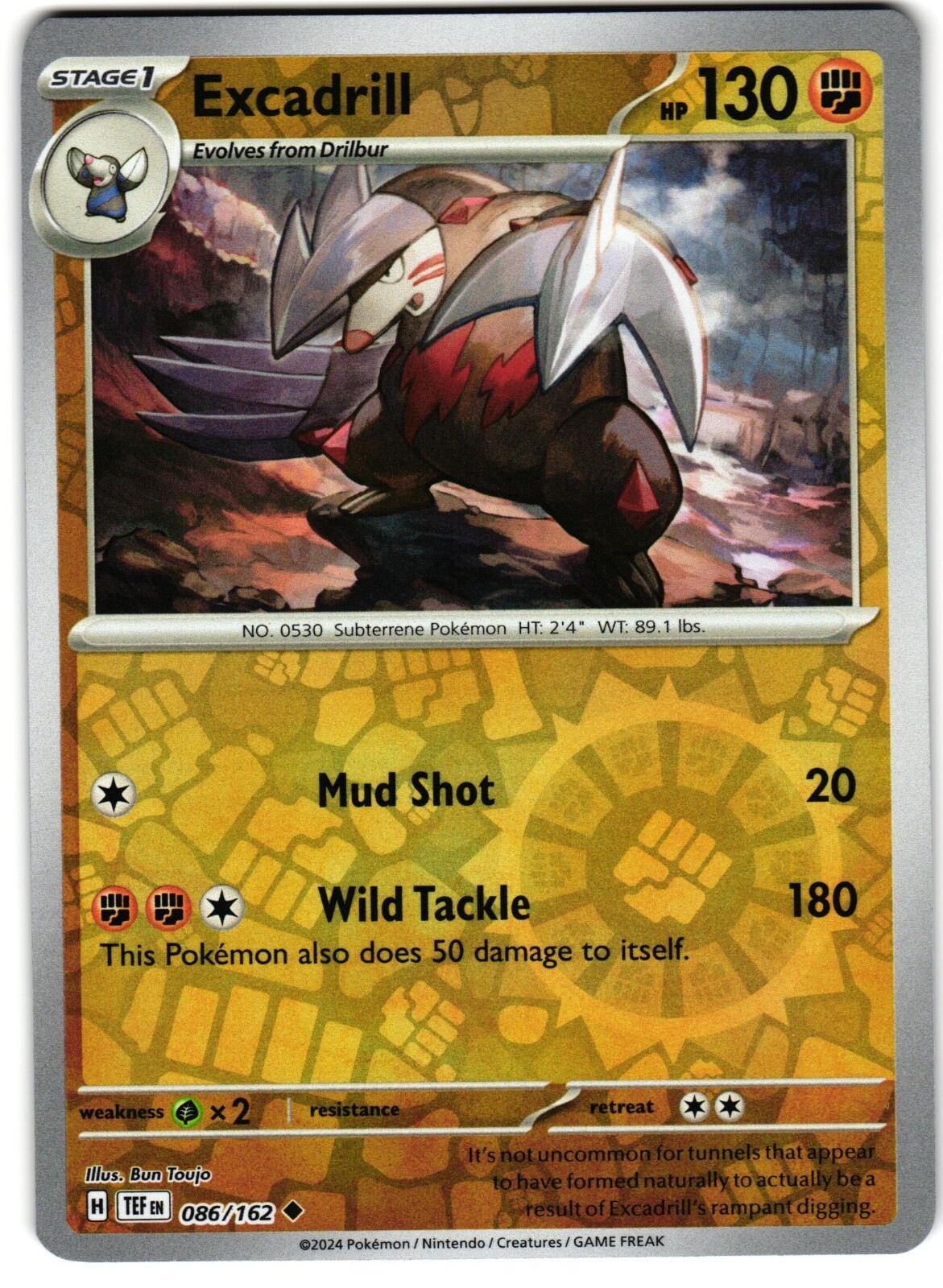 Excadrill Reverse Holo 86/162 Pokemon SV: Temporal Forces