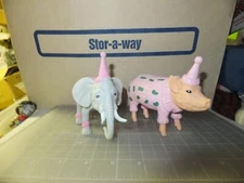 2 Ankyo Target Bullseye Party Animals Zoo Hats Circus Elephant and Pig figure