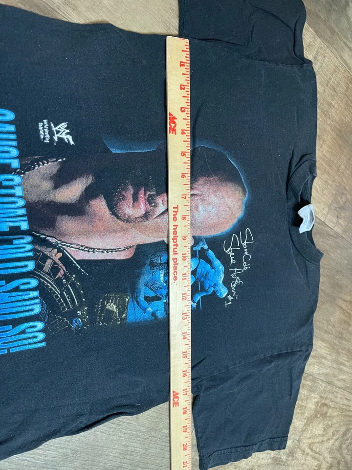 Camiseta WWF Stone Cold Lucha Libre WWF Juvenil Grande L Negra Causa Piedra Cold Said So Foto 3 de 4