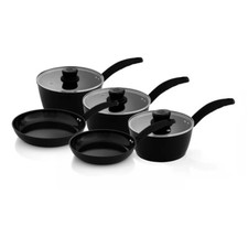 Image of Swan Stealth 5 Piece Cookware Set 3 Sauce Pans & 2 Frying Pans 5 Year Guarantee