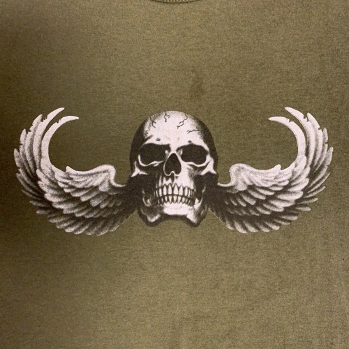 Vtg Army Airborne Skull Wings T-Shirt Death From Above Single Stitch Tee Sz 2XL - Picture 2 of 24
