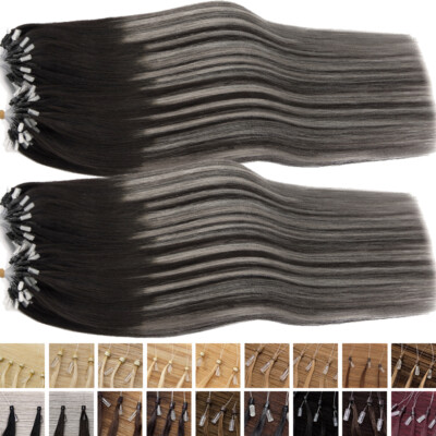 CLEARANCE Micro Loop Ring Beads 100% Remy Human Hair Extensions 1G/S Thick Ombre