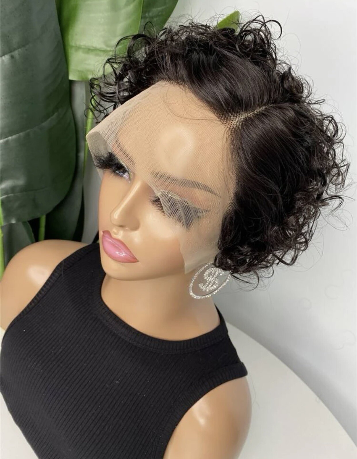 Perruque cheveux humains bouclés 6 pouces contre la perte de cheveux