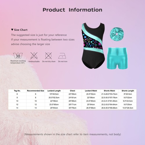 Girls Set Stretchy Clothes Sparkly Outfit Sport Leotards Metallic Bodysuit Kids - Picture 35 of 53
