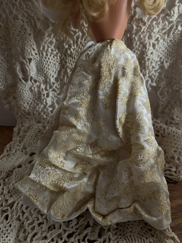 Vintage Heavy Lined Brocade Barbie Wraparound Skirt Gold Snap - Picture 5 of 7