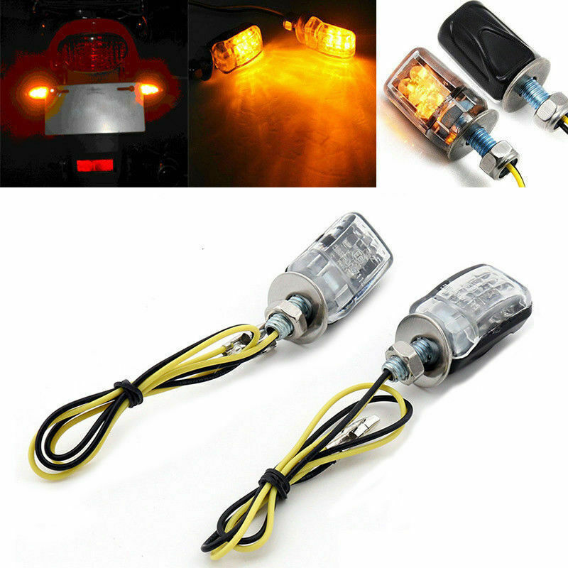 LED Black Micro Mini Tiny Small Indicators Turn Signals Motorcycle MotorBike V1