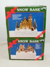 2 SNOW BASES FOR CHRISTMAS VILLAGES 12" X 8" X 3" AND 12" X 10" X 2" NO FIGURES