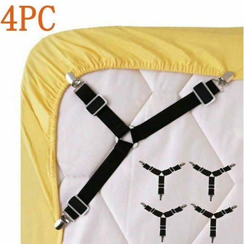 Metal Adjustable Crisscross Bed Fitted Sheet Straps Suspenders Gripper Fastener - Picture 10 of 15