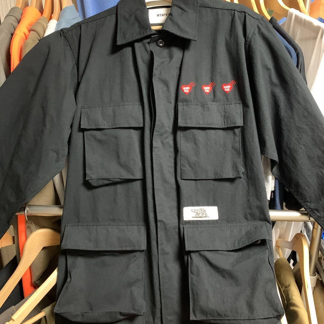 WTAPS HUMAN MADE Field Shirt Black Size-02 Used from Japan