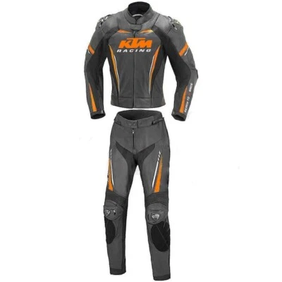 KTM Lederkombi Leder Bikeranzug Rennen Motorrad Lederjacke Hose48-50-52-54-58-60 - Bild 1 von 3