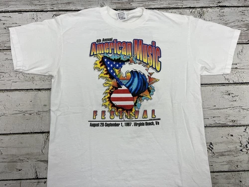 VTG American Music Festival Virginia Beach VA 1997 Concert D 1990s vintage concert t-shirt, vintage, single stitch, B+ condition