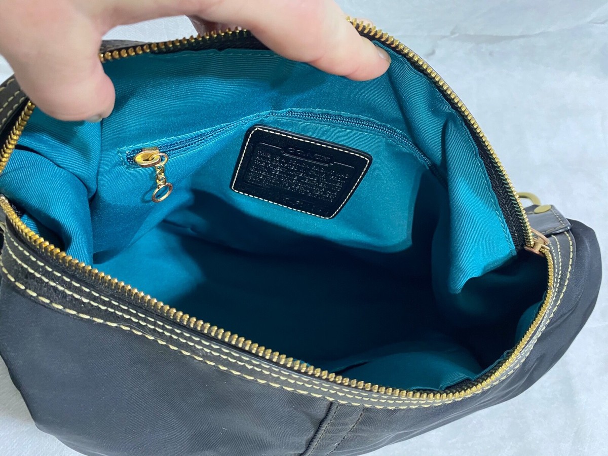 COACH Nylon Hobo Bag w/ Teal Leather Accent and Liner #F10799