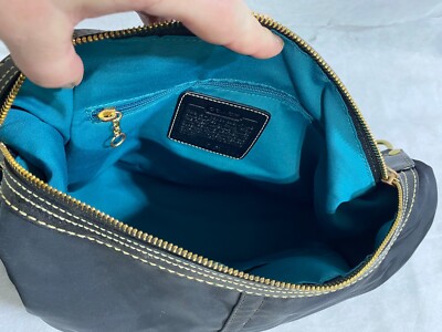 COACH Nylon Hobo Bag w/ Teal Leather Accent and Liner #F10799