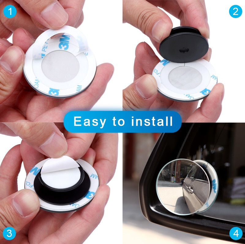 2x Blind Spot Mirror Rear Side View Towing Car Van Motorcycle Adjust Wide Angle 4